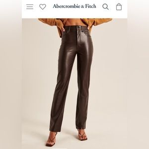 Abercrombie High Rise Brown Leather Pants Curve Love